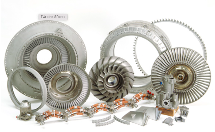 A photograph of a variety of steam turbine parts.