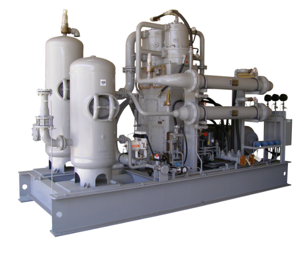 A photograph of a hydrogen compressor.